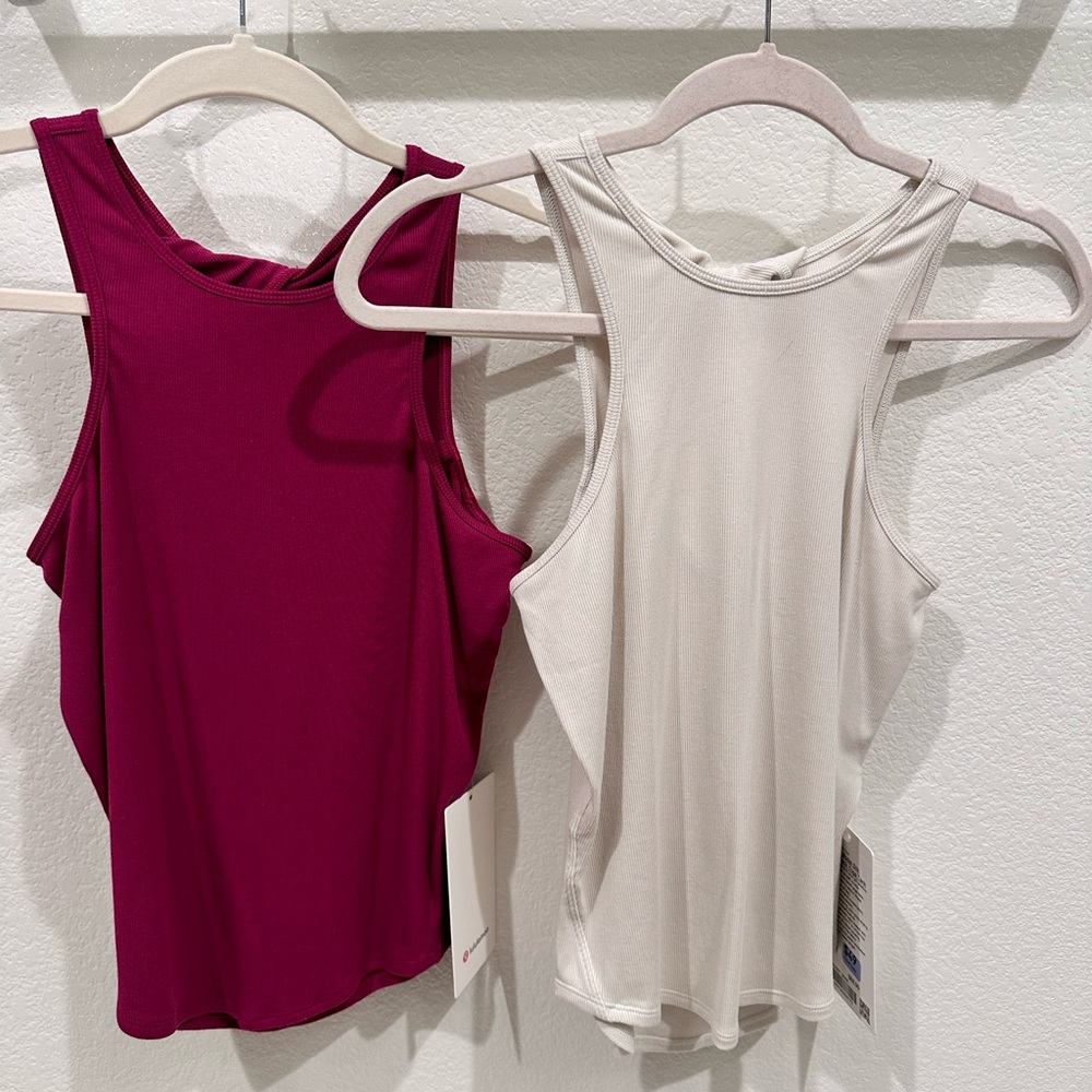 Lululemon Ribbed Modal Silk Twist-Back Yoga Tank